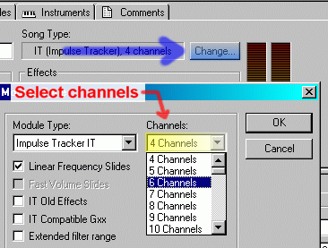 Use the change button to add or delete channels